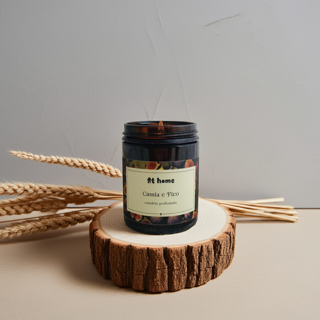 Candela Artigianale in Cera Naturale – Cassia e Fico