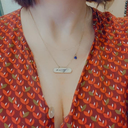 Collana con balena in acciaio inossidabile