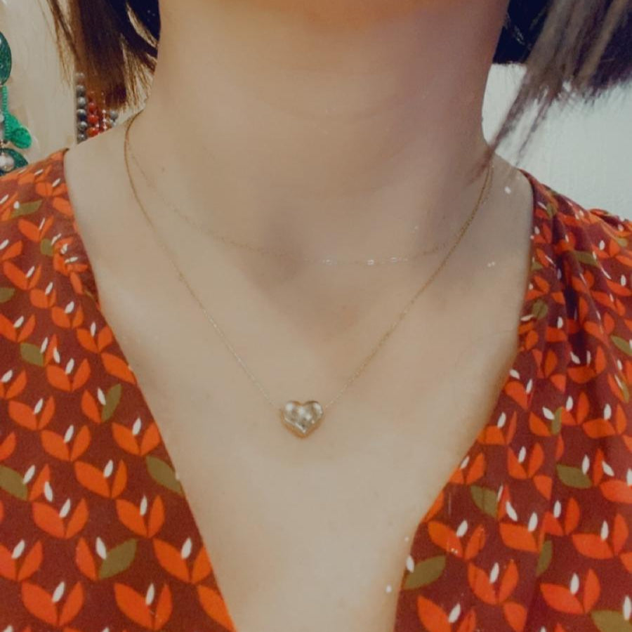 Collana sottile con ciondolo a cuore in acciaio inossidabile
