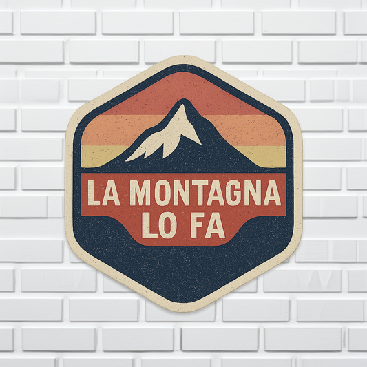 La montagna lo fa: montagna tricolore - adesivo