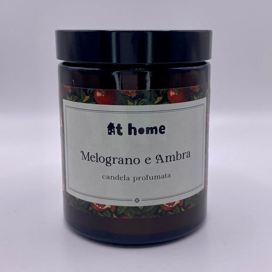 Handmade Natural Wax Candle – Pomegranate and Amber