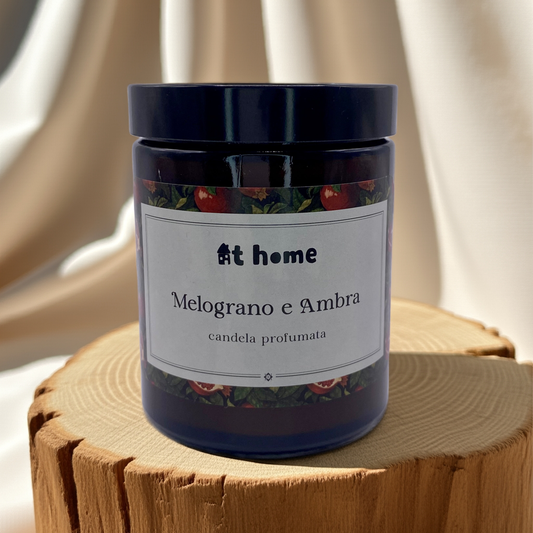 Candela Artigianale in Cera Naturale – Melograno e Ambra
