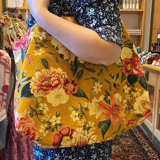 Borsa shopper grande Vintage Garden in cotone