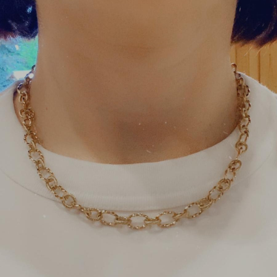 Collana parigina in acciaio inossidabile color oro