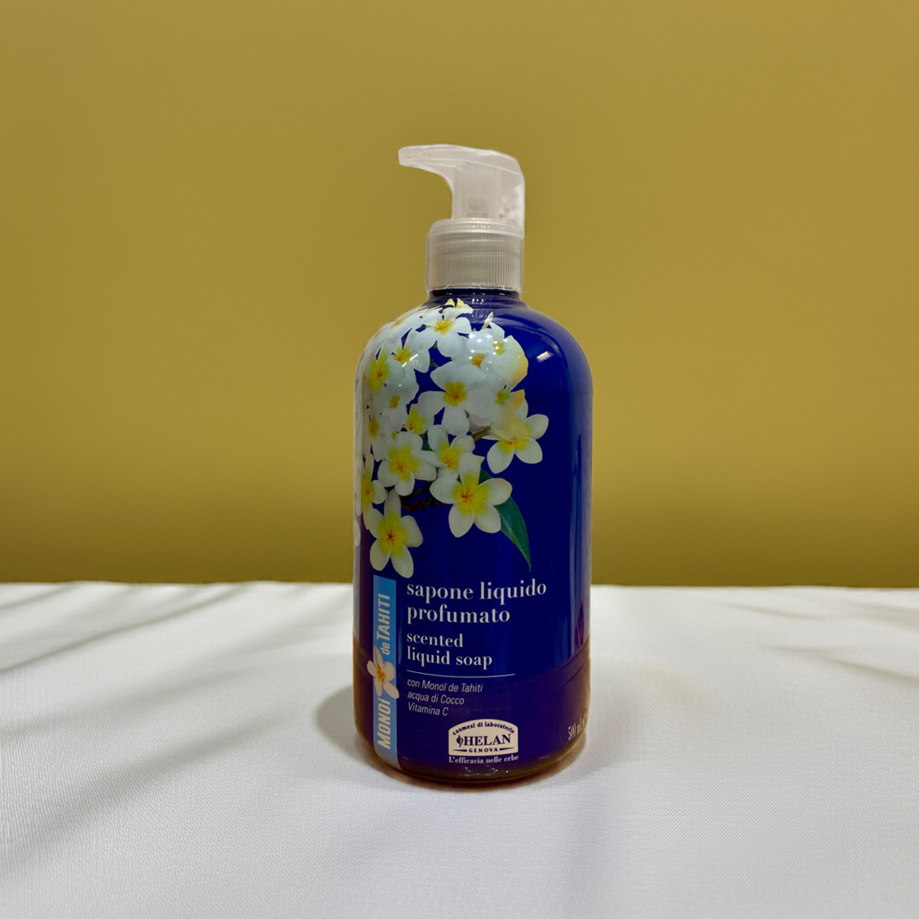 HELAN - Monoi de Tahiti Sapone Liquido Profumato 300 ml - Con Vitamina C e Acqua di Cocco