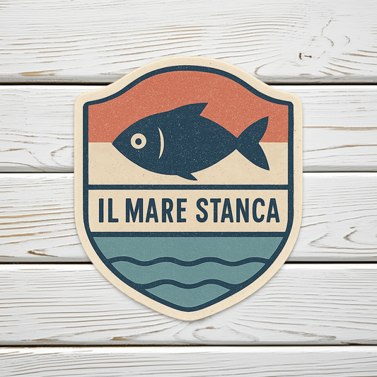 Il mare stanca: pesciolino - adesivo