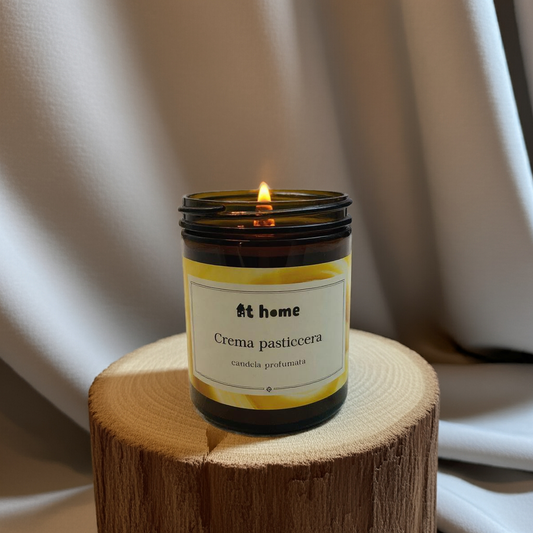 Candela Artigianale in Cera Naturale – Crema pasticcera